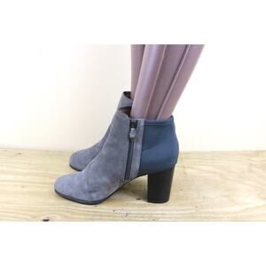 Vionic Boots Womens 9 Blue Gray Color Block Leather Whitney Bootie Ankle Shoes